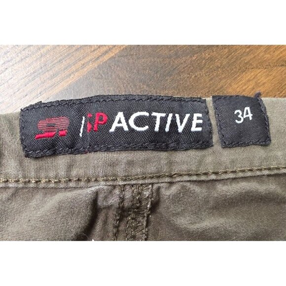 Mens RP Active Cargo Shorts Size 34 Olive Green With Pockets & Belt Loops Cotton - Picture 4 of 12